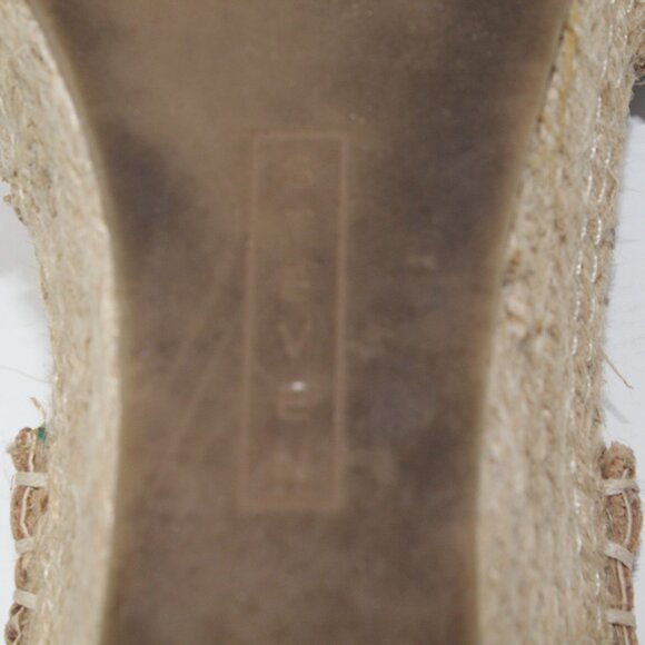 Steven By Steve Madden Womens 9 B Izzi Espadrille Wedge Beige Leather Sandals - Picture 15 of 15